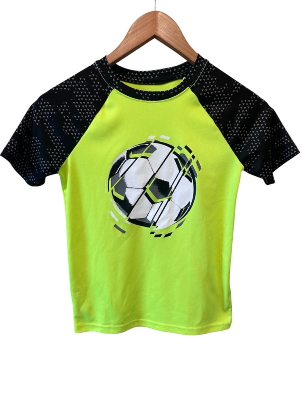 Jumping Beans Neon Soccer Active Tee Black Graphic Athletic Boys Size 8
